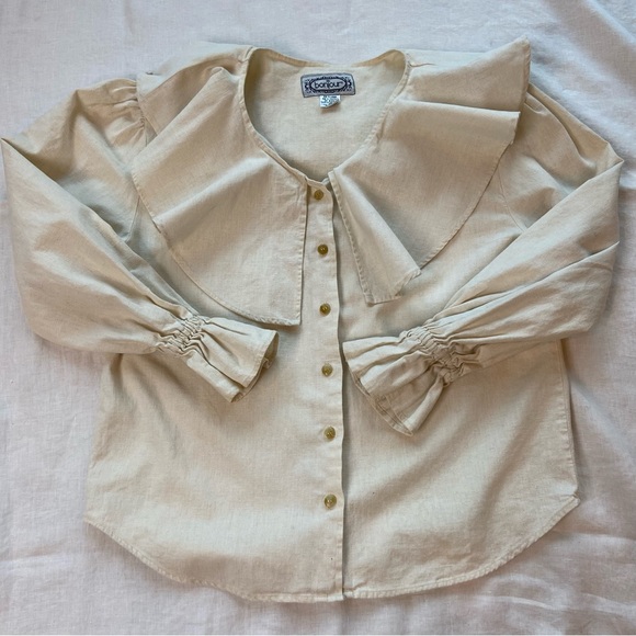 Vintage Bonjour Linen/Cotton Shirt Blouse - Picture 2 of 6